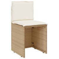 vidaXL Bistrogrupp med dynor 3 delar beige konstrotting - Bild 6