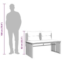 vidaXL Trädgårdssoffset med dynor 4 delar konstrotting grå - Bild 11