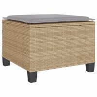 vidaXL Bistrogrupp med dynor 3 delar beige konstrotting - Bild 7