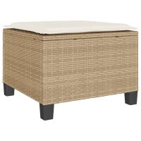 vidaXL Bistrogrupp med dynor 3 delar beige konstrotting - Bild 7