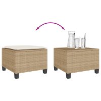 vidaXL Bistrogrupp med dynor 3 delar beige konstrotting - Bild 9