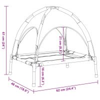 vidaXL Hundbädd med kapell antracit oxfordtyg och stål - Bild 9