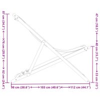 vidaXL Hopfällbar strandstol bladmönste massivt eukalyptusträ och tyg - Bild 12