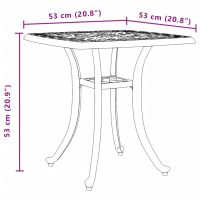 vidaXL Trädgårdsbord vit 53x53x53 cm gjuten aluminium - Bild 11