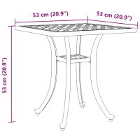 vidaXL Trädgårdsbord vit 53x53x53 cm gjuten aluminium - Bild 11