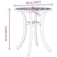 vidaXL Trädgårdsbord vit Ø48x53 cm gjuten aluminium - Bild 11