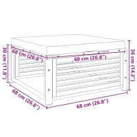 vidaXL Trädgårdspall med dyna 68x68x30 cm massivt akaciaträ - Bild 9