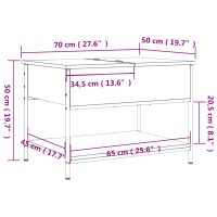 vidaXL Soffbord brun ek 70x50x50 cm konstruerat trä och metall - Bild 11