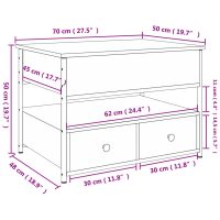 vidaXL Soffbord brun ek 70x50x50 cm konstruerat trä och metall - Bild 11