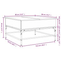 vidaXL Soffbord rökfärgad ek 80x80x45 cm konstruerat trä och metall - Bild 11