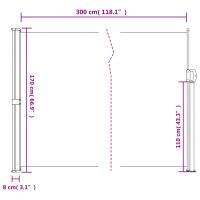 vidaXL Infällbar sidomarkis beige 170x300 cm - Bild 10