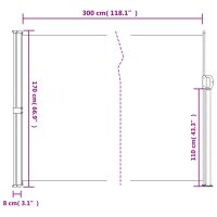 vidaXL Infällbar sidomarkis taupe 170x300 cm - Bild 10