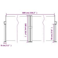 vidaXL Infällbar sidomarkis mörkgrön 100x600 cm - Bild 10