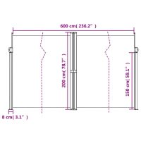 vidaXL Infällbar sidomarkis beige 200x600 cm - Bild 10