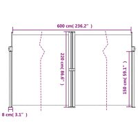 vidaXL Infällbar sidomarkis terrakotta 220x600 cm - Bild 10