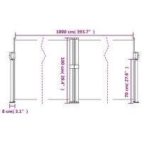 vidaXL Infällbar sidomarkis taupe 100x1000 cm - Bild 10