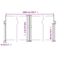 vidaXL Infällbar sidomarkis vit 140x1000 cm - Bild 10