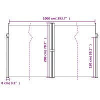 vidaXL Infällbar sidomarkis beige 200x1000 cm - Bild 10