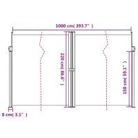 vidaXL Infällbar sidomarkis brun 220x1000 cm - Bild 10