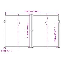 vidaXL Infällbar sidomarkis beige 220x1000 cm - Bild 10