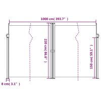 vidaXL Infällbar sidomarkis terrakotta 220x1000 cm - Bild 10