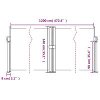 vidaXL Infällbar sidomarkis beige 140x1200 cm - Bild 10