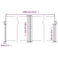 vidaXL Infällbar sidomarkis mörkgrön 140x1200 cm - Bild 10