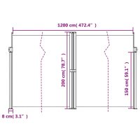 vidaXL Infällbar sidomarkis vit 200x1200 cm - Bild 10