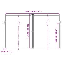 vidaXL Infällbar sidomarkis 220x600 cm brun - Bild 10