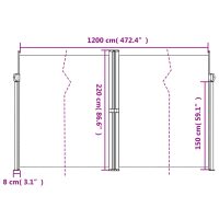 vidaXL Infällbar sidomarkis terrakotta 220x1200 cm - Bild 10