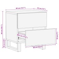 vidaXL Sängbord 40x33x46 cm massivt grovt mangoträ - Bild 10