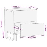 vidaXL Nattduksbord 40x33x46 cm massivt akaciaträ - Bild 10