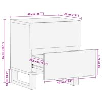 vidaXL Nattduksbord 40x33x46 cm massivt mangoträ - Bild 10