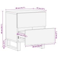 vidaXL Nattduksbord 2 st 40x33x46 cm massivt mangoträ - Bild 11