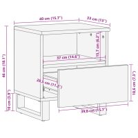 vidaXL Sängbord 40x33x46 cm massivt grovt mangoträ - Bild 10