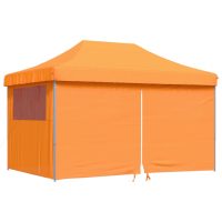 vidaXL Pop-Up hopfällbart partytält med 4 sidoväggar ORANGE - Bild 2