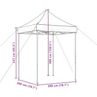 vidaXL Pop-Up hopfällbart partytält 200x200x306 cm beige - Bild 9