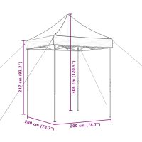 vidaXL Pop-Up hopfällbart partytält 200x200x306 cm vinröd - Bild 9