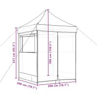 vidaXL Pop-Up hopfällbart partytält med 4 sidoväggar taupe - Bild 10