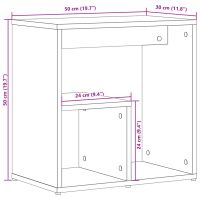 vidaXL Sidobord vit 50x30x50 cm konstruerat trä - Bild 10