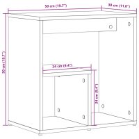 vidaXL Sidobord 2 st vit 50x30x50 cm konstruerat trä - Bild 11