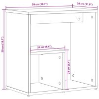 vidaXL Sidobord betonggrå 50x30x50 cm konstruerat trä - Bild 10