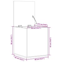 vidaXL Förvaringslåda betonggrå 40x42x46 cm konstruerat trä - Bild 11