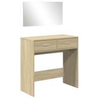 vidaXL Sminkbord med spegel sonoma-ek 80x39x80 cm - Bild 2