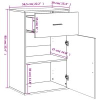 vidaXL Förvaringsskåp betonggrå 56,5x39x90 cm konstruerat trä - Bild 11