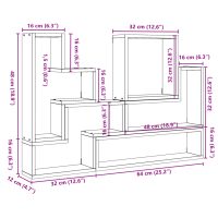 vidaXL Vägghylla vit 96x12x64 cm konstruerat trä - Bild 12