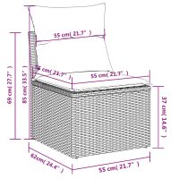 vidaXL Loungegrupp 10 delar med svarta dynor konstrotting - Bild 10