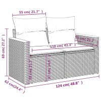 vidaXL Loungegrupp 10 delar med svarta dynor konstrotting - Bild 10