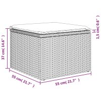 vidaXL Loungegrupp 10 delar med svarta dynor konstrotting - Bild 10