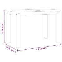 vidaXL Matbord Panama vit 117x60x75 cm massiv furu - Bild 8